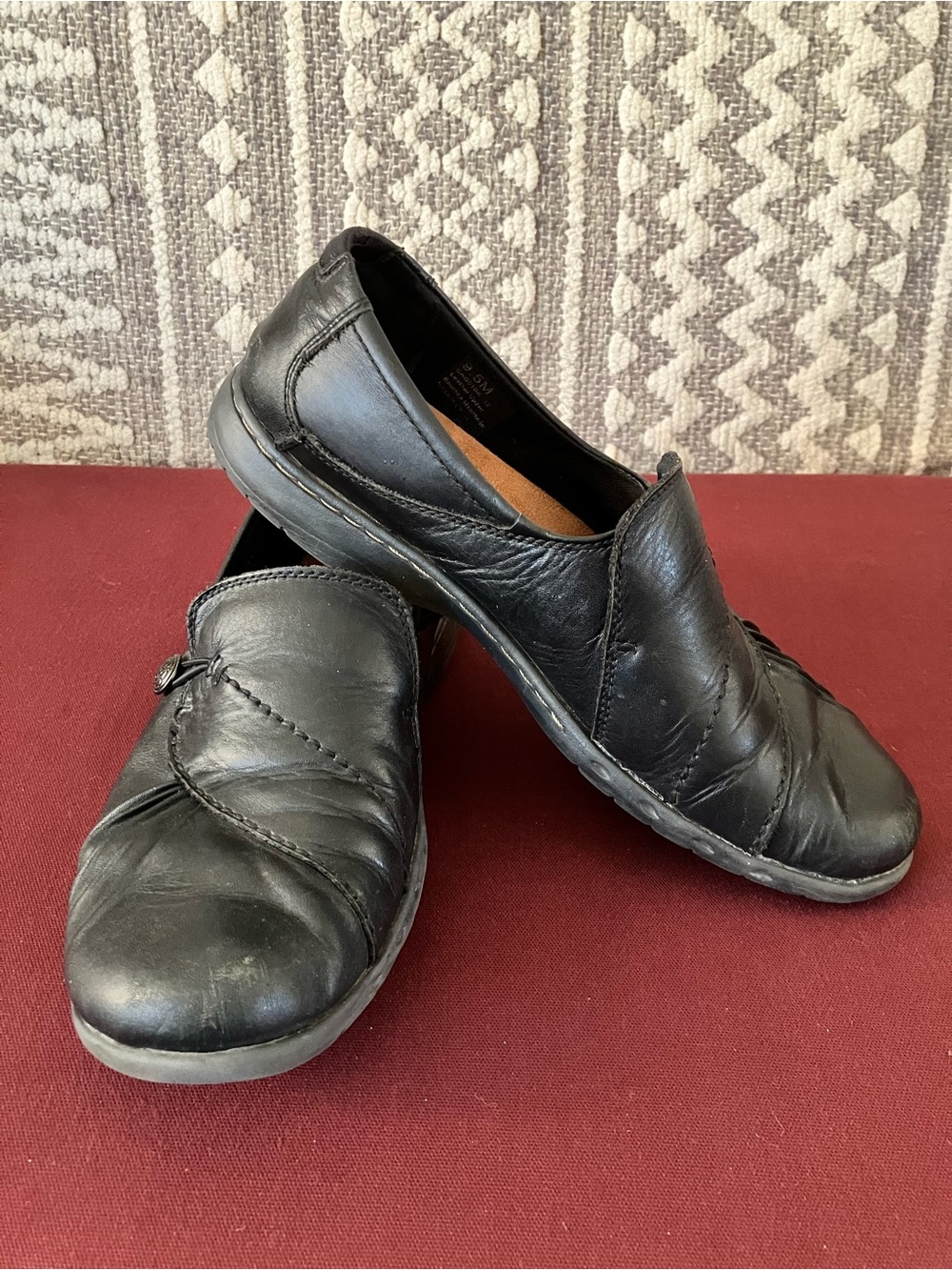 Cobb Hill by New Balance Black Leather Slip-On Comfort Paulette Loafers-Size 9.5